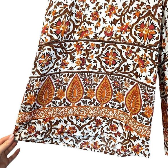 NWT Cynthia Rowley High Waist Floral Paisley Print Wide Leg Pants - Picture 3 of 10